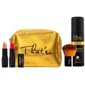 That'so Face Up & HD Face Brush & Over Up Lipstick Kit (3 Proϊonta) - Face Up Kainotomo Makeup Sprei - Light Nude & Face Brush Pinelo Makigaz Kabuki & Over Up Lipstick Mat uperenudatiko Kragon Makras Diarkeias - Nude